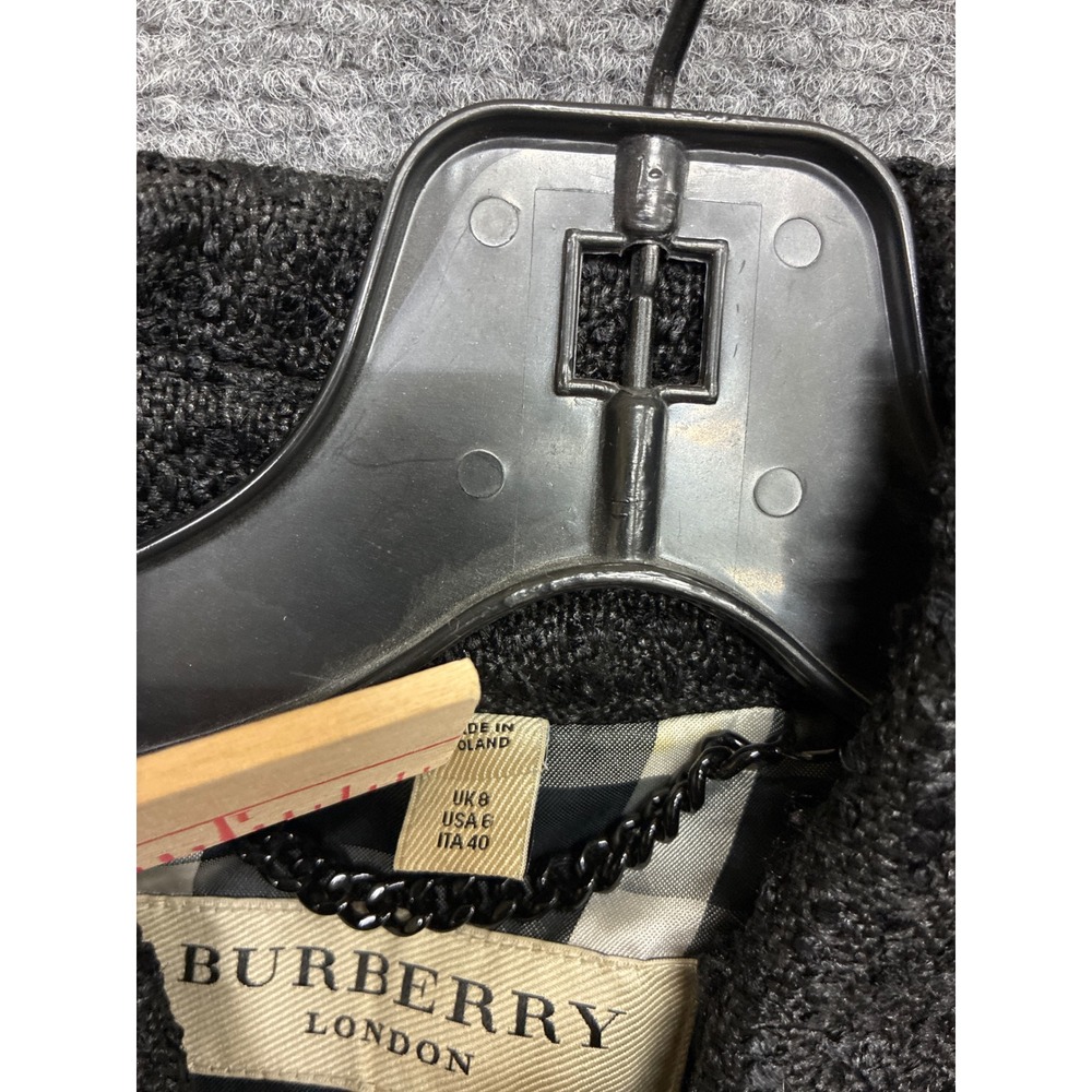 Burberry London Black Tweed Cropped Military Jacket Size 6 Small - Picture 3 of 9